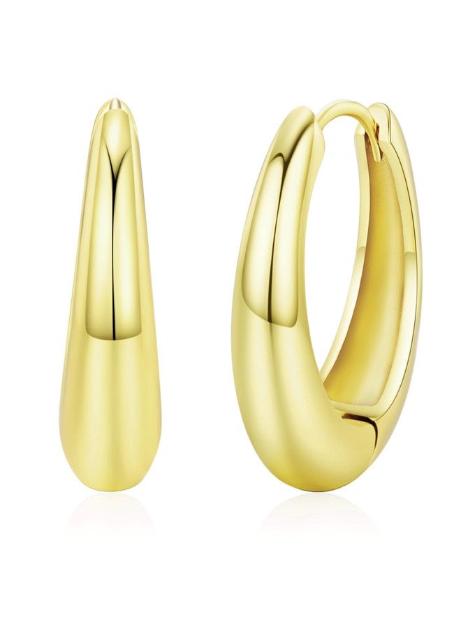 WSKFLY Gold Hoop Earrings for Women,14K Gold Plated Lightweight Hypoallergenic High Polished Earrings Gift Jewelry (YELLOW GOLD) - Image 1